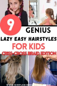 lazy easy hairstyles for school kids criss cross braid